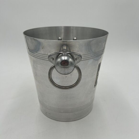 Rare PERRIER JOUET CHAMPAGNE Metal Ice Bucket Knob & Ring Handles France Vintage - Picture 2 of 7